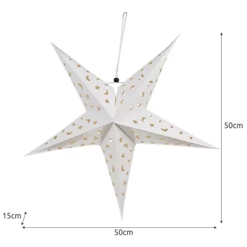 Étoile en papier LED lumineuse 50 cm