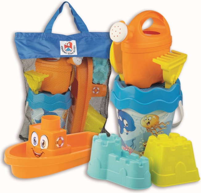 Set de sable Poisson Heureux dans un sac de voyage