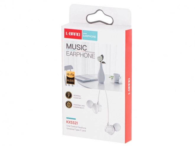 Écouteurs intra-auriculaires filaires blancs avec microphone type C EP42