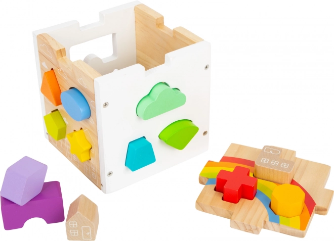 Petit Pied Cube d'insertion motorique arc-en-ciel