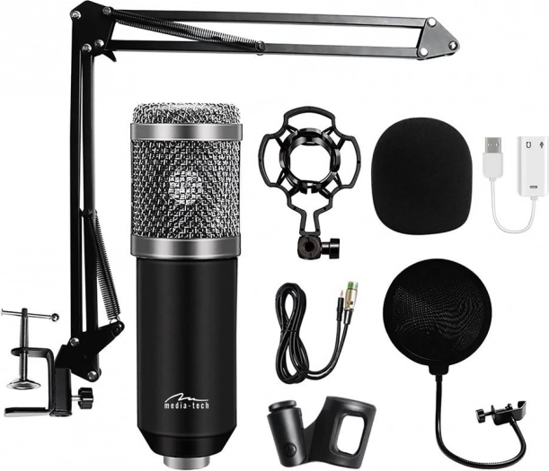 Microphone de studio avec accessoires à condensateur