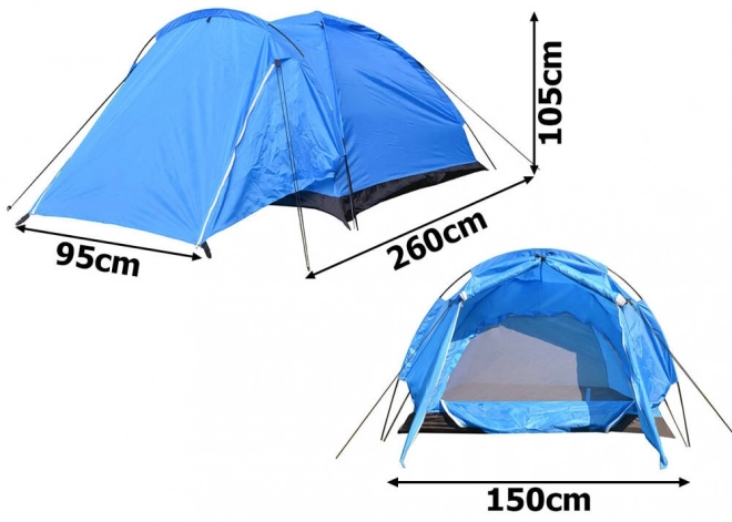 Tente de camping extérieure pour 2 personnes avec moustiquaire et vestibule