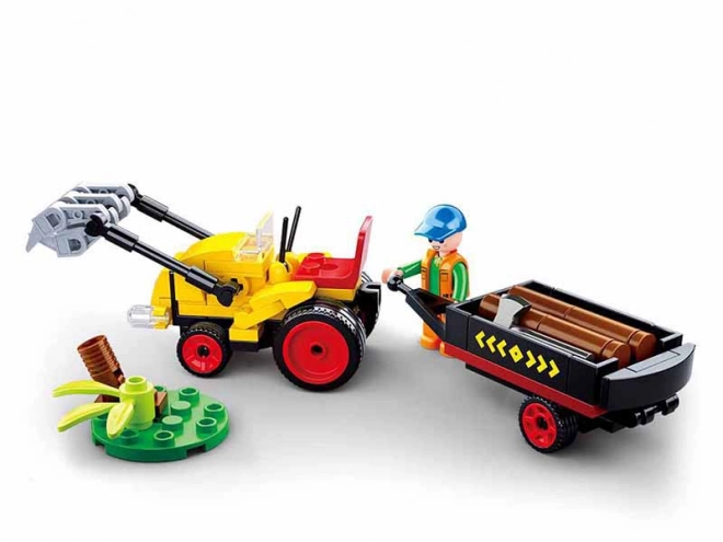 Sluban Ville Ferme Tracteur avec remorque
