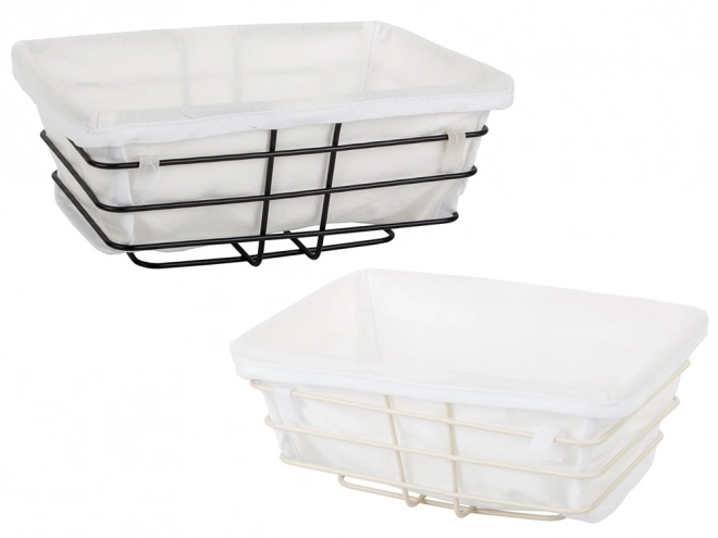 Panier en métal avec doublure blanche pour fruits et pâtisseries