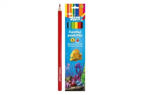 Crayons de couleur Ocean World triangulaires 6 pcs