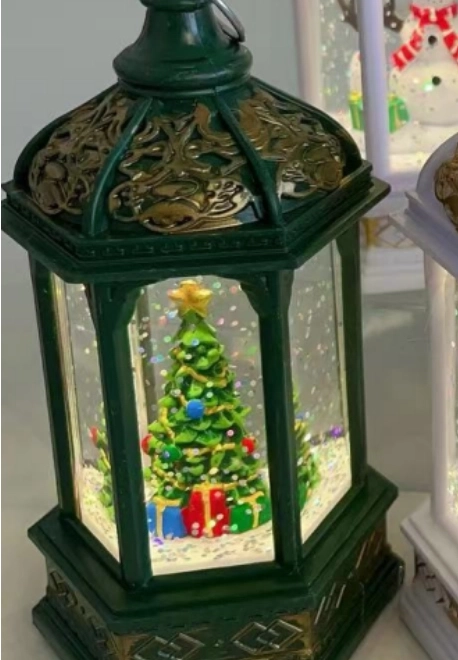 Lanterne de Noël LED avec paillettes