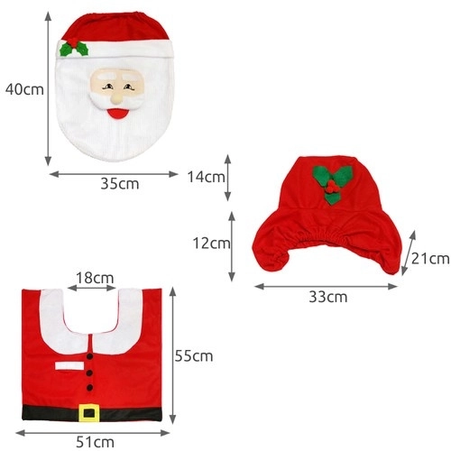 Housse de Noël pour toilettes avec tapis Ruhhy 22360