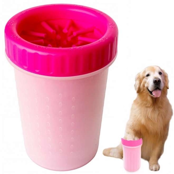 Nettoyeur de pattes pour chiens et chats gobelet en silicone pour nettoyer les pattes grand xl – růžový