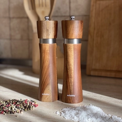 Moulins en bois pour sel et poivre avec mécanisme en céramique