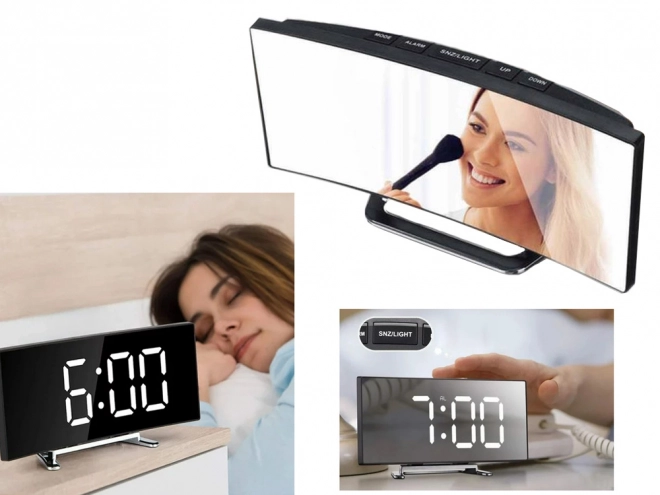 Réveil numérique élégant avec thermomètre et affichage LED
