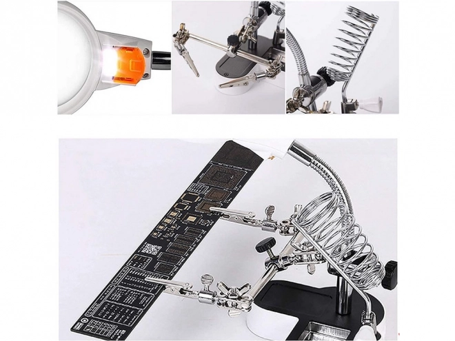 Main professionnelle troisième avec loupe et éclairage LED