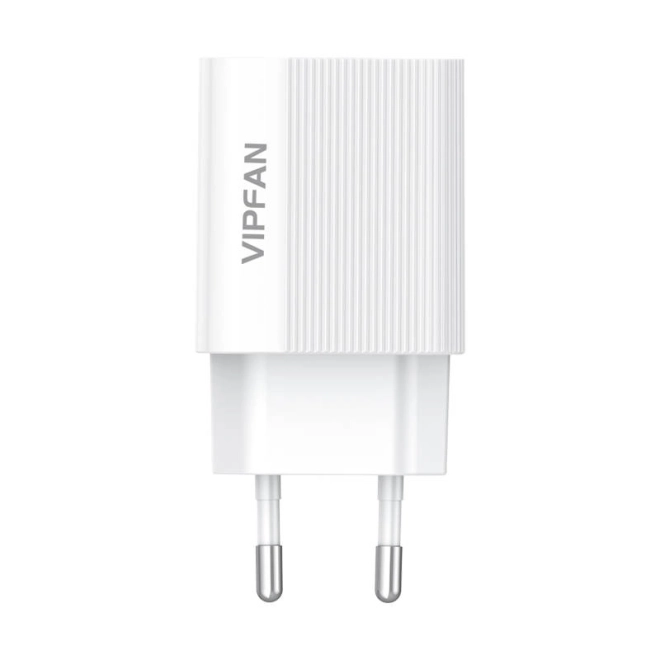 Chargeur mural VFAN E01, 1x USB, 2,4 A (blanc)