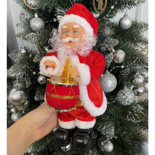 Figurine Père Noël chantante et dansante 30 cm