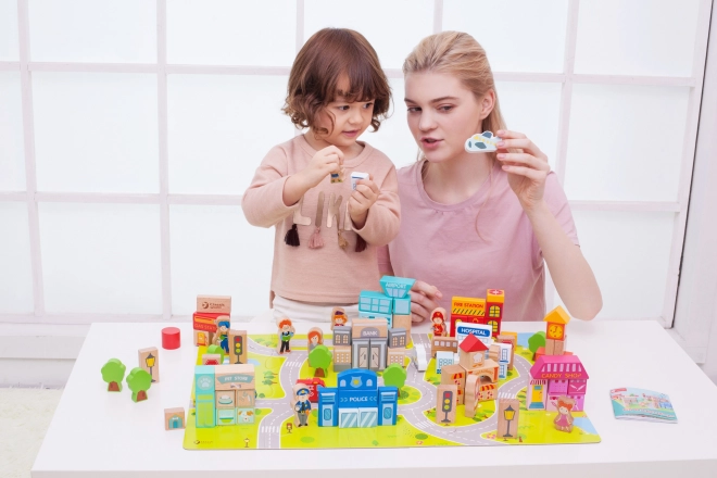 Jeux de construction en bois Construis une ville 120 pcs