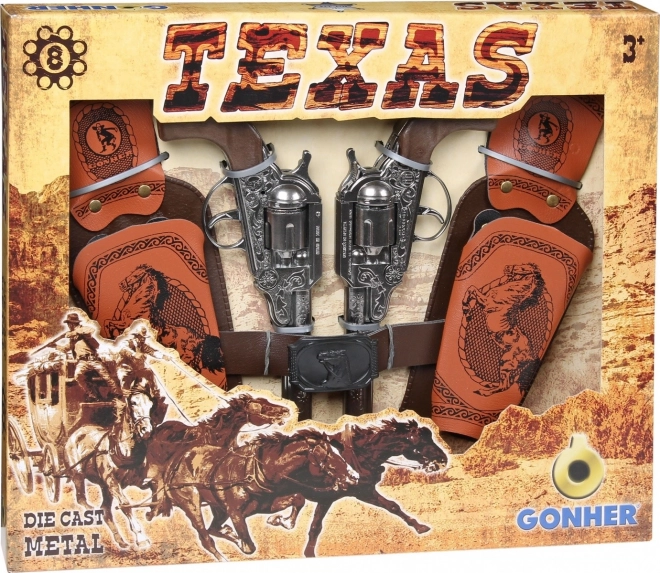 Ensemble de cow-boy 2 revolvers avec étuis Gonher