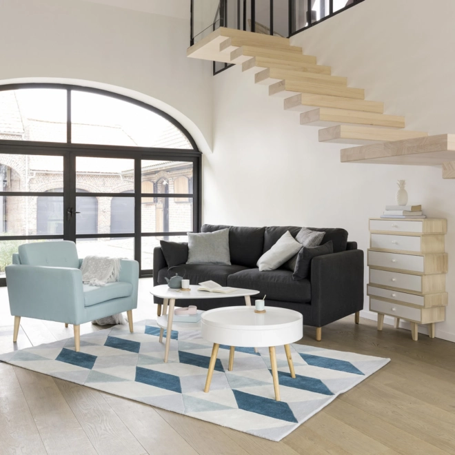 Table basse ronde avec espace de rangement 60 cm