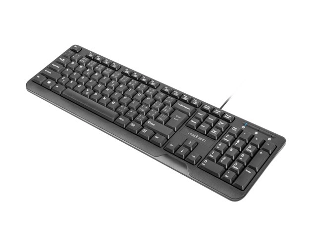 Clavier Natec Trout Slim USB CZ/SK 1.8m noir
