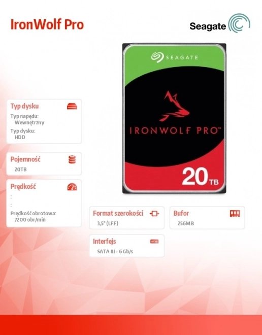 Disque dur Seagate IronWolf Pro 20TB