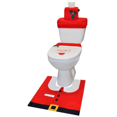 Housse de Noël pour toilettes avec tapis Ruhhy 22360