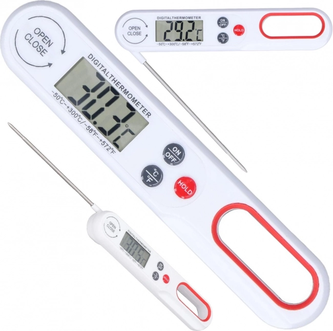 Thermomètre de cuisine numérique pliant pour viande et vin
