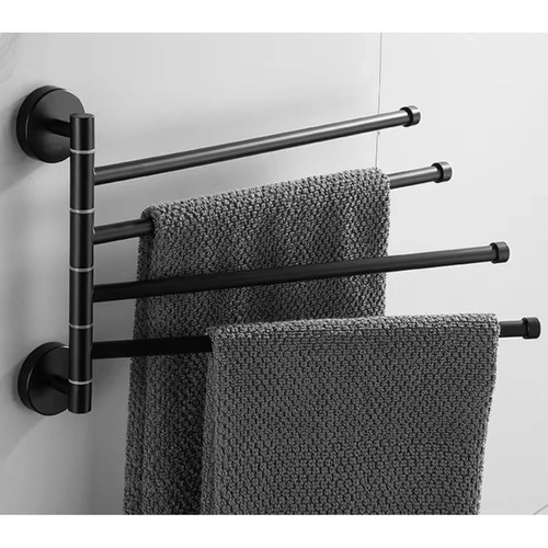 Support mural noir pour serviettes Ruhhy