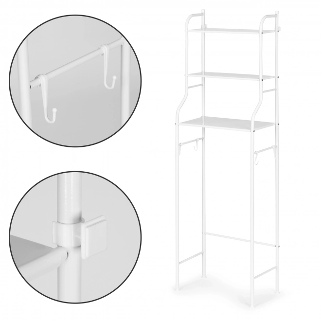 Étagère de salle de bain haute avec 3 étagères, structure en aluminium