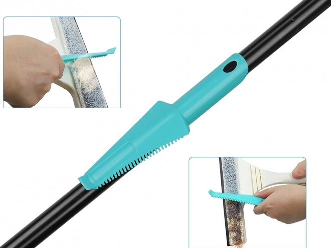 Brosse de nettoyage de fenêtres en microfibre avec longueur réglable