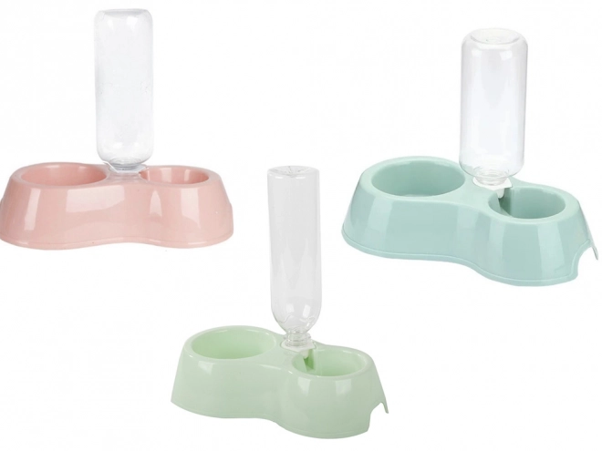 Double bol avec distributeur d'eau pour chiens et chats