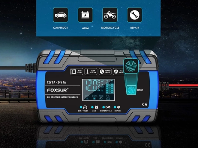 Chargeur automatique de voiture avec fonction de réparation 12V 24V