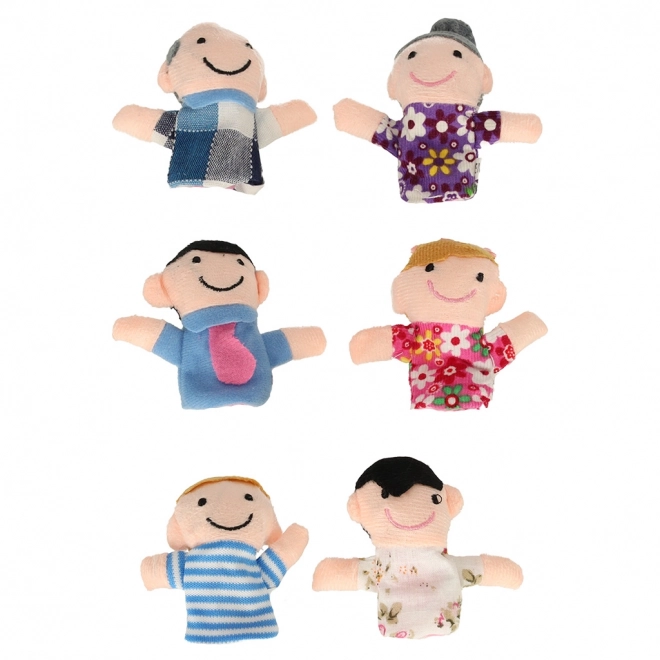 Gants de marionnettes en tissu familial - ensemble de 6 pièces