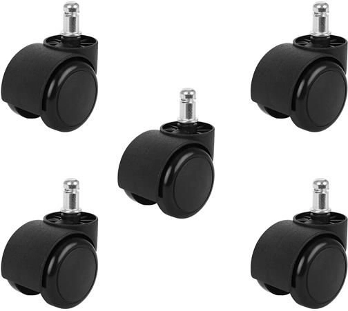 Roulettes de chaise de bureau – lot de 5 pièces – noir
