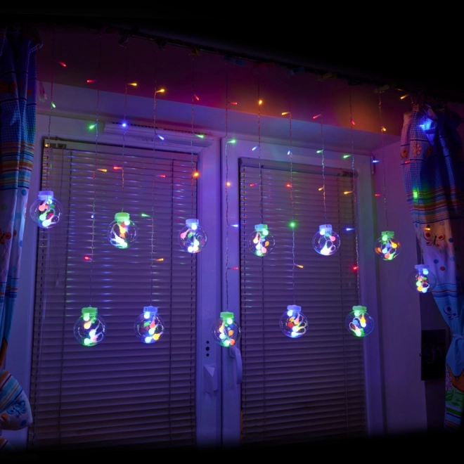 Rideau LED coloré avec ampoules - 3 m, 108 LED
