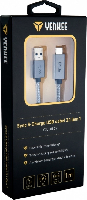Câble USB A vers USB C avec vitesse de transfert de 5 Gb/s et charge de 3A