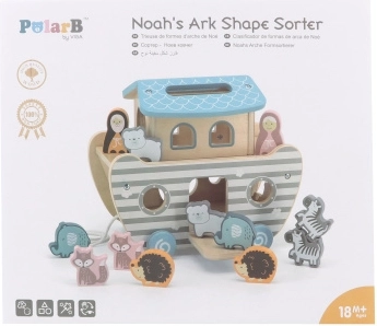 Puzzle encastrement en bois Arche de Noé – jouet à tirer pour enfants 18 mois+