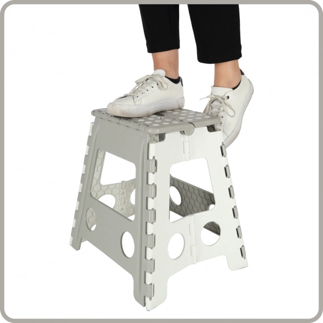 Tabouret pliant antidérapant 39 cm gris clair