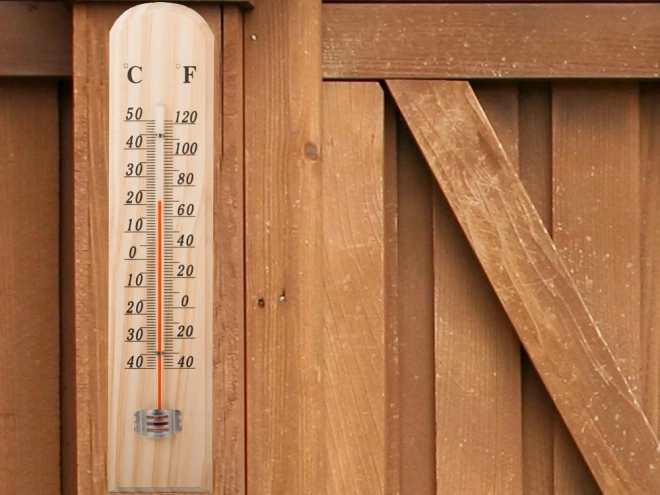 Grand thermomètre en bois pour utilisation intérieure et extérieure