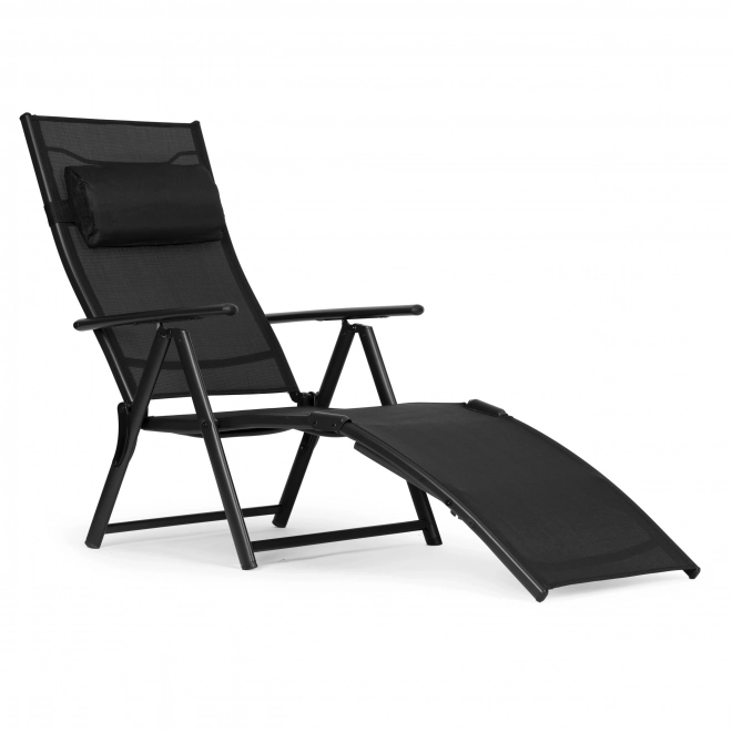 Transat pliant de jardin, dossier réglable, structure en acier. ModernHome