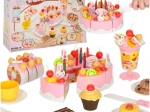 Gâteau d’anniversaire rose à découper – set pour enfants 75 pcs