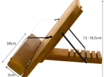 Support en bambou Malatec pour livre, tablette et ordinateur portable - 1 pièce