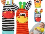 Set sensoriel de hochets Kruzzel – bracelets et chaussettes pour bébés (4 pcs)