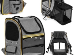 Sac à dos de transport pliable pour chats et chiens avec façade transparente