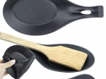 Tapis repose-cuillère en silicone pour cuillère, louche et spatule – noir
