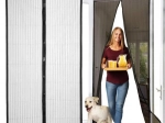 Moustiquaire de porte magnétique à fermeture velcro, ajustable