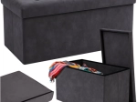 Pouf tabouret pliable en velours avec rangement 76 × 38 × 38 cm RUHHY