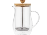 French press en verre avec couvercle en bambou 400 ml
