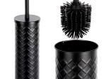 Brosse WC en silicone avec support métallique, noir 38 × 10 cm VILDE