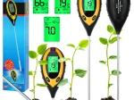 Testeur de sol numérique 4-en-1 pour mesurer le pH, l’humidité et la température