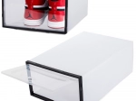 Organisateur de chaussures à porte abattante, boîte modulaire transparente