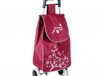 Chariot de courses avec sac 30 l, bordeaux