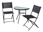 Ensemble de jardin et de balcon Marco – table pliante avec verre trempé et 2 chaises